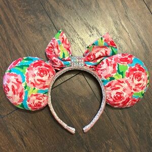 Custom Made Mickey Mouse Ears in Lilly Pulitzer Fabric Headband
